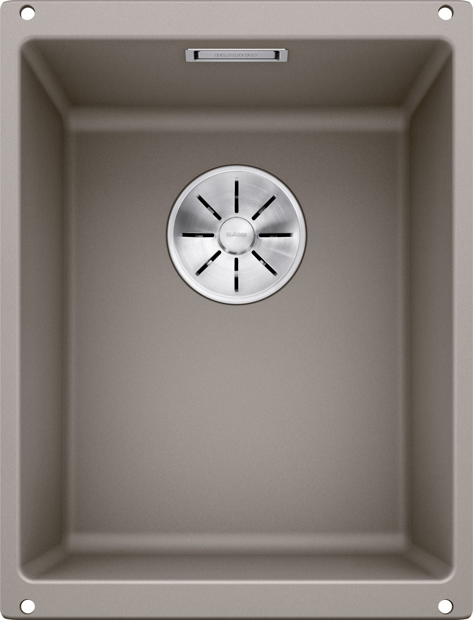 Chiuveta de bucatarie, sub blat, Subline 523414, silgranit Trufe, 350 x 460 mm, Blanco